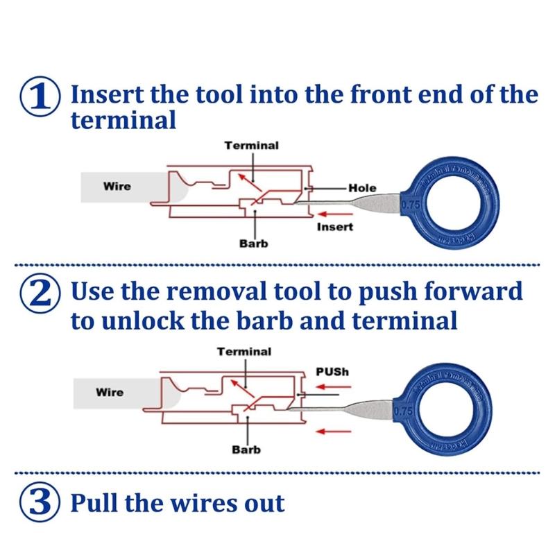 47Pcs Automotive Terminal Release Tool Electrical Connector Removal For CarElectrical System Servicing