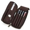 Genuine Leather Pencil Case with 4 Slots Handmade Multifunctional Zipper Fountain Pen Bag Student Stationery Pen Box