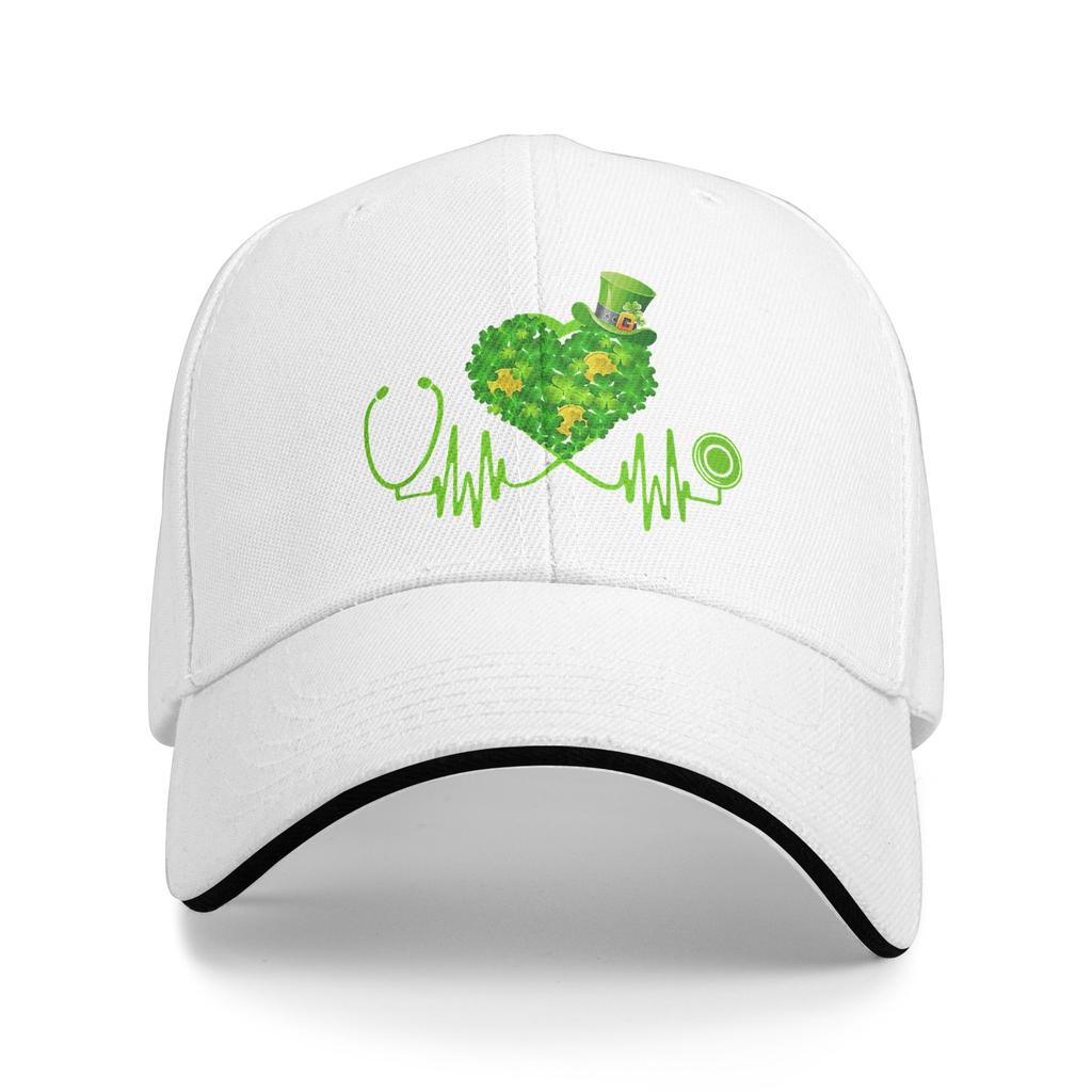 Unisex Nurse Stethoscope Heartbeat Irish Saint Patricks Day Outdoor Hat Sun Baseball Caps New Baseball Cap Golf Hats