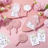 30pcs/Set Mirror Plastic Compact Mirrors with Rose Design Bridal Thank You Card Yarn Bag Wedding Party Gift Bridal Shower Favors
