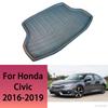 Car Rear Trunk Mat For Honda Civic Sedan 2016 2017 2018 2019 10th Gen Tailored Cargo Liner Boot Floor Tray Carpet 3D Accessories