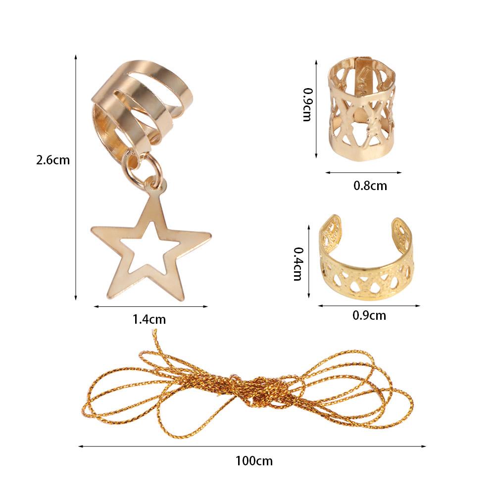 36pcs Hair Braid Tubes Hair Braiding Metal Cuffs Dread Locks Braided Hair Rope  for Braids
