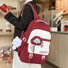 Autumn and Winter New High-Value Fresh Color-Block Letter Casual Backpack for Female Primary and Secondary School Students