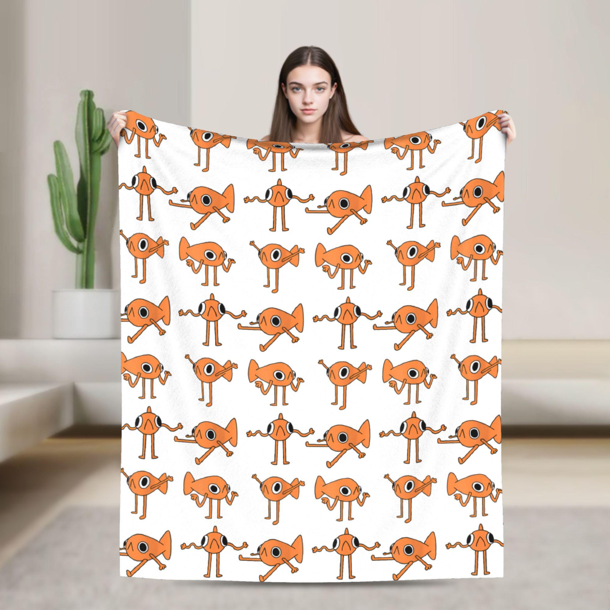 Funny Fish Le Poisson Steve Meme Fleece Throw Blanket Trending for Sofa Knitted Blanket Outdoor Warm Multifunction 30x40in