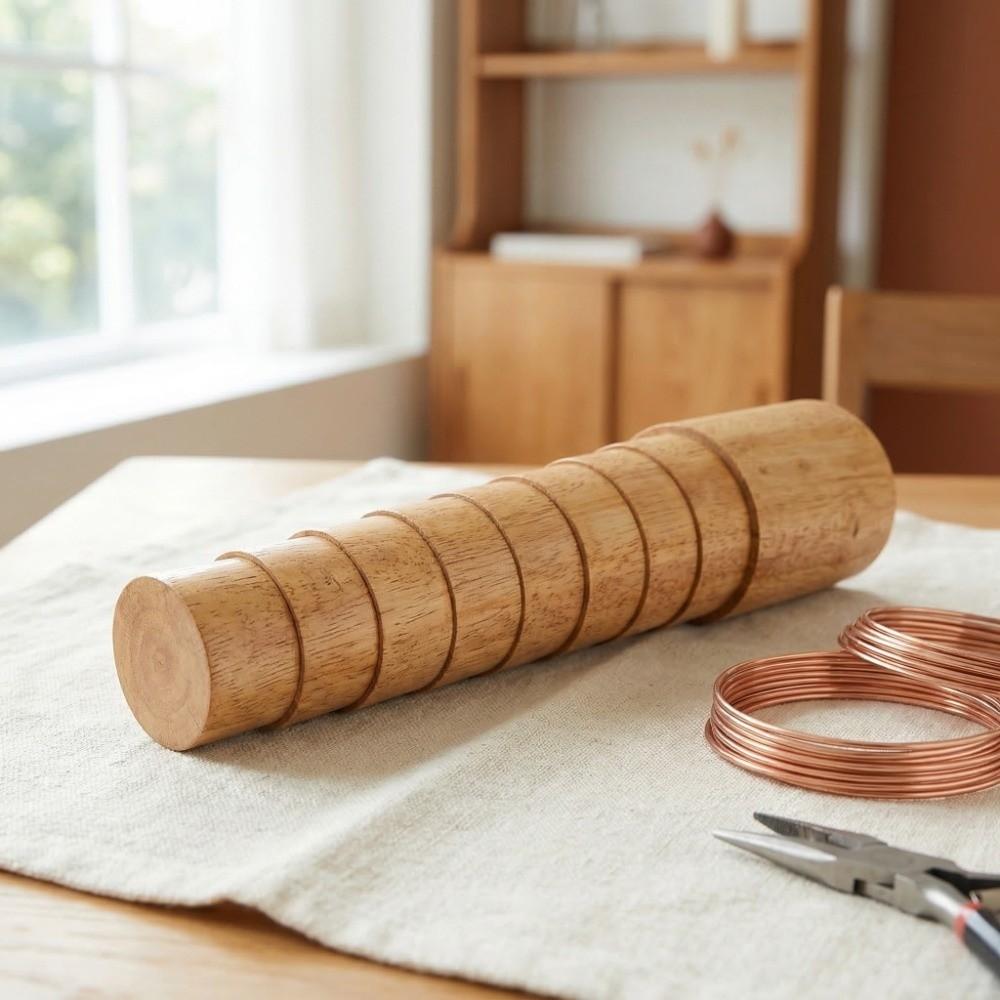 Round Shape Bracelet Mandrel Solid Wood Ring Stick Stable Resizing Tool  Silver Correction