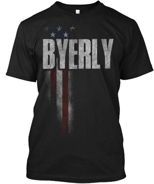Byerly Family American Flag T-Shirt Made in the USA Size S to 5XL Unisex T-Shirt S