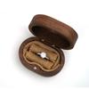 1Pc Walnut Wood Jewelry Box Engagement Wedding Ceremony Ring Storage Proposal Portable Ring Holder Rustic Wedding Ring Box