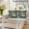 2pcs  Cozy Farmhouse Sheep Floral Throw Pillow Covers 2D Flat Print Decorative Cushion Cases for Sofa Bedroom Living Room