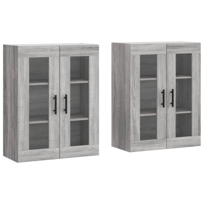 VidaXL Wall Cabinets 2 Pcs Sonoma Grey Engineered Wood 3197967