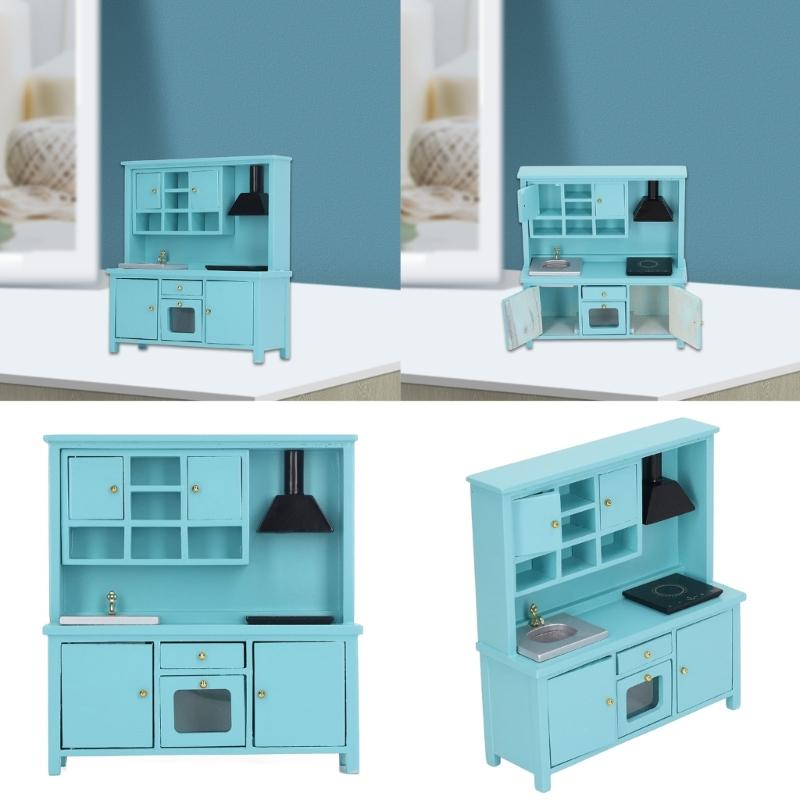 1/12 Scale Dollhouses Miniature Kitchen Furniture Pretend Play for Kids Doll House Furniture Model for Dollhouses