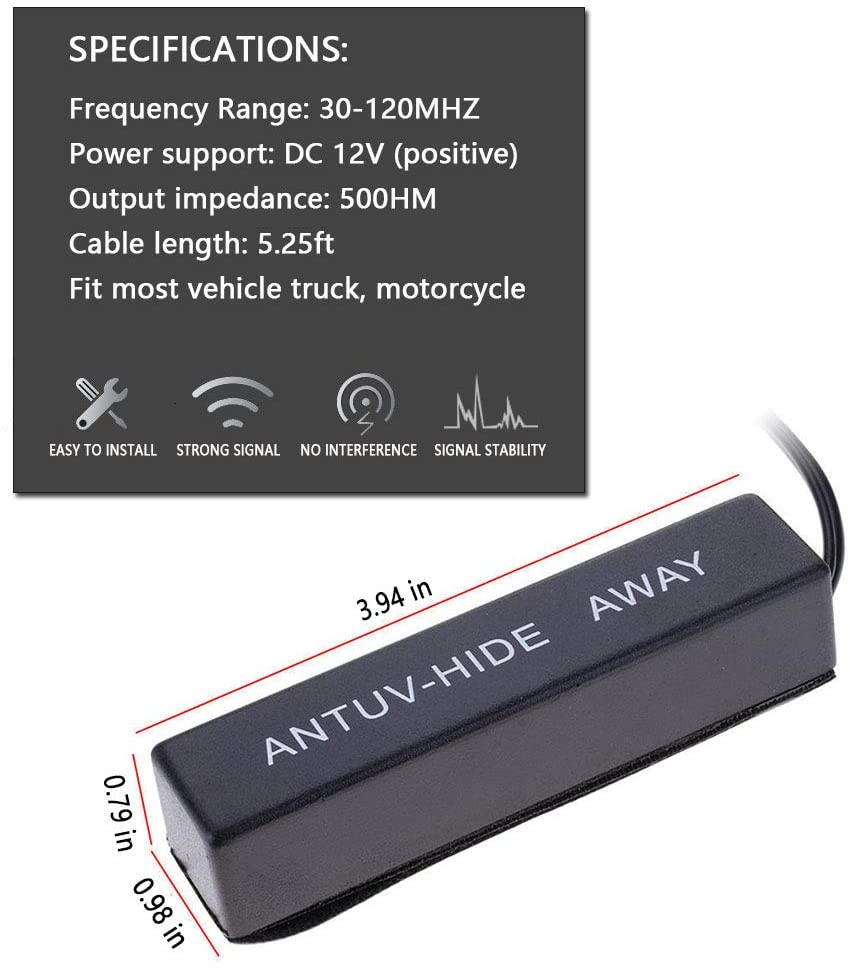 Universal Car Hidden Amplifying Antenne 12v Elektronisk Fm/am Radio Antenne