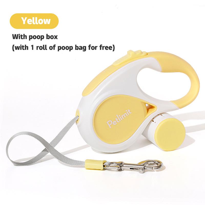 Laisse rétractable automatique pour chien 3M/5M Corde extensible pour voyage en plein air Marche Randonnée Petits chiens Corde de traction Laisse pour chat (YELLOW,5M) jaune