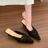 New Style Popular Small Fragrant Wind High Heel Half Slippers Spring/summer Vintage High Heels Gentle Single Shoe Sequined Shoes