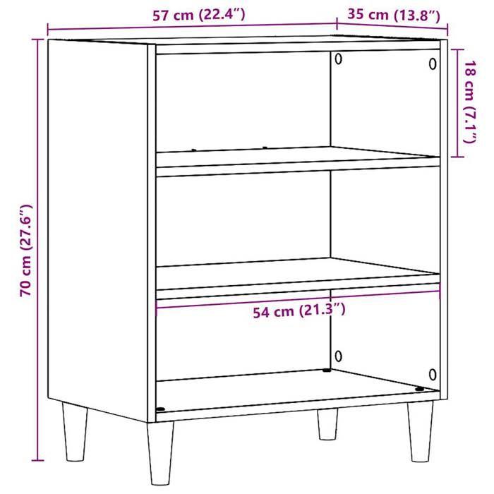 VidaXL Buffet Old Wood 57x35x75 Cm Engineered Wood, Storage Cabinet, Entrance Furniture, Accent Furniture, Furniture of 856468