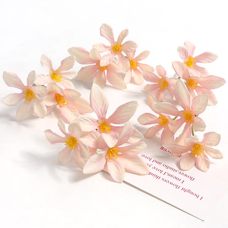 Mini-Orchideen-Strauß DIY-Set: Seiden-Kunstblumen & Strohhut-Accessoires für Geschenke und Dekorationen