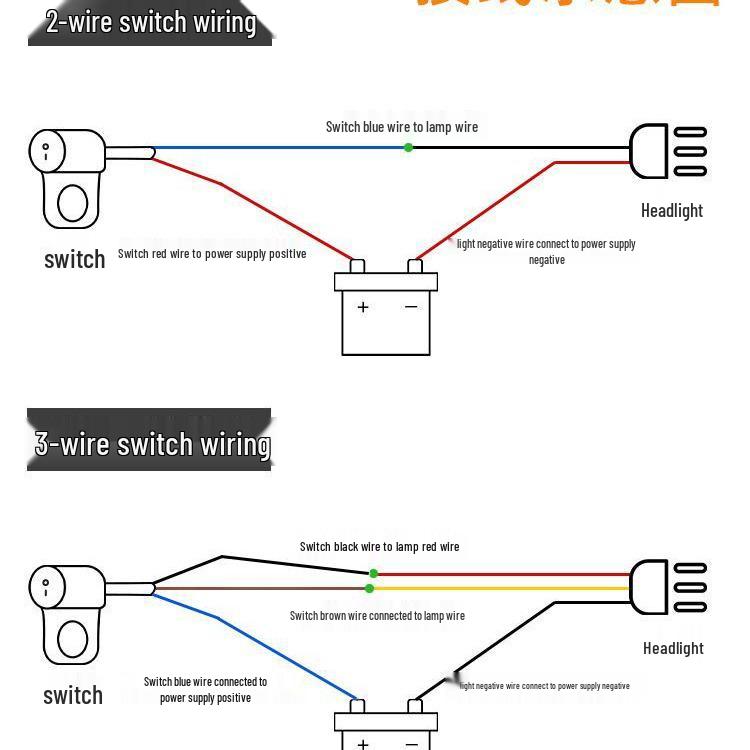 LED Aluminum Alloy Multi-function Motorcycle Handlebar Switch with Double Flash and Spotlight Headlight