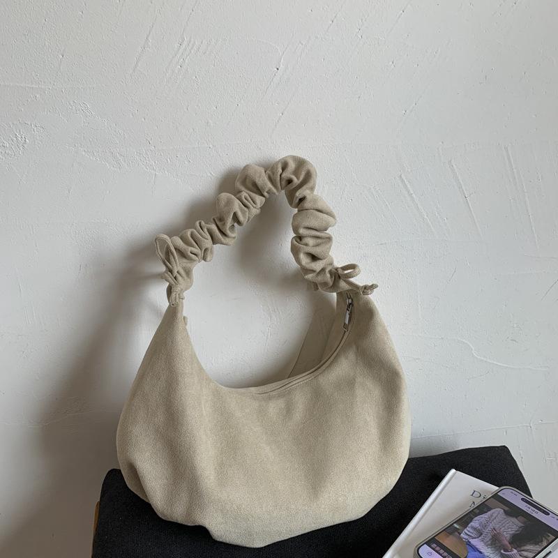 

Простая и вместительная сумка-плиссе, новая сумка через плечо, сумка-пельмень, модная маленькая сумка для переноски, портативная сумка-мессенджер. белый