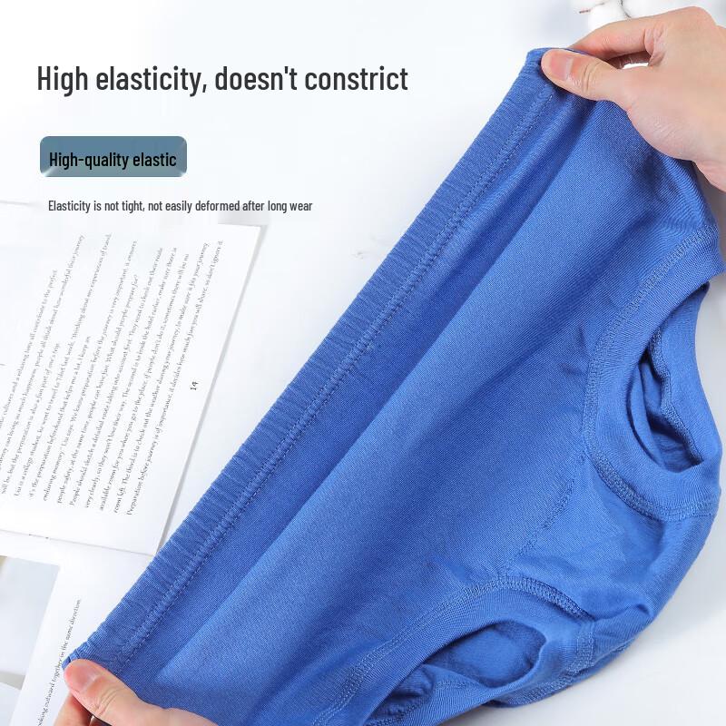 LANSWE Men's Pure Cotton Mid-High Waist Plus Size Briefs