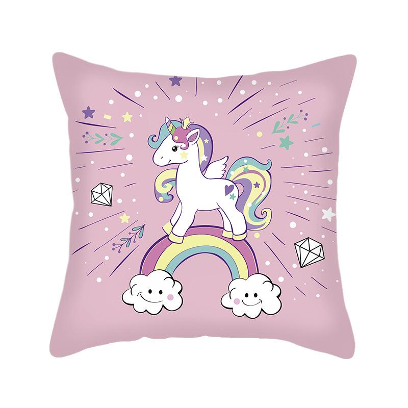 Unicorn Pillowcase 40x40cm Linen Cushion Cover, Unicorn Gift for Girls Or Boys Throw Pillow Covers Decorative Pillows