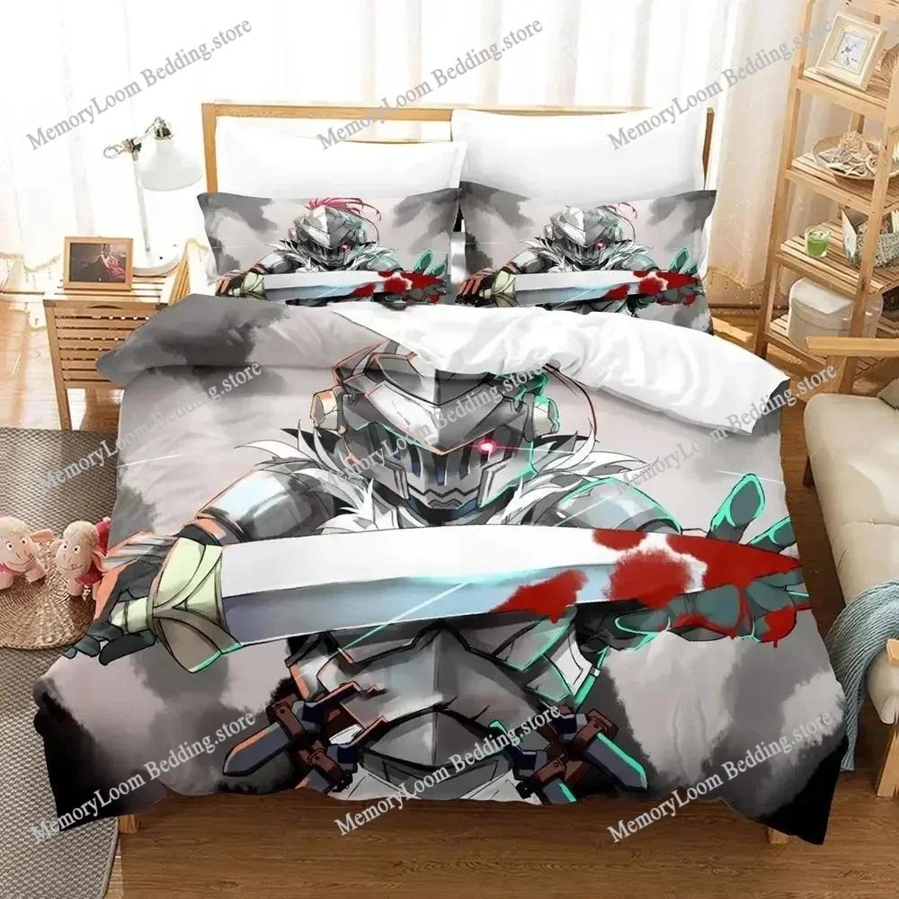 Anime Goblin Slayer Bedding Set Duvet Cover Bed Set Quilt Cover Pillowcase Comforter King Queen Size Boys Adult Bedding Set