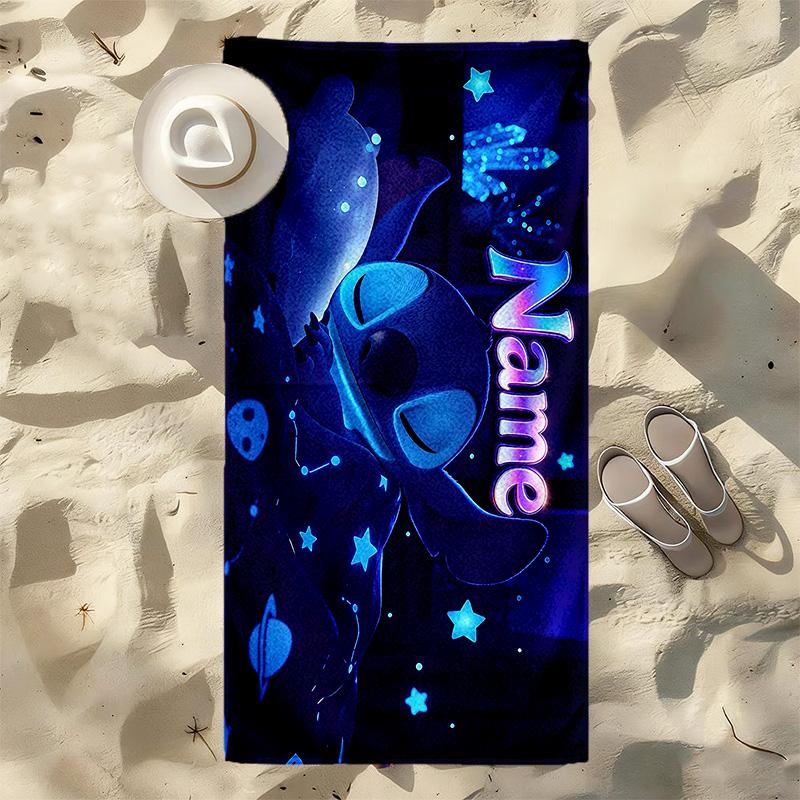 Custom Name Stitch Dreams Stylish printed beach towel,a quick-drying, absorbent mat suitable for the beach, pool, gym, and travel fans gift