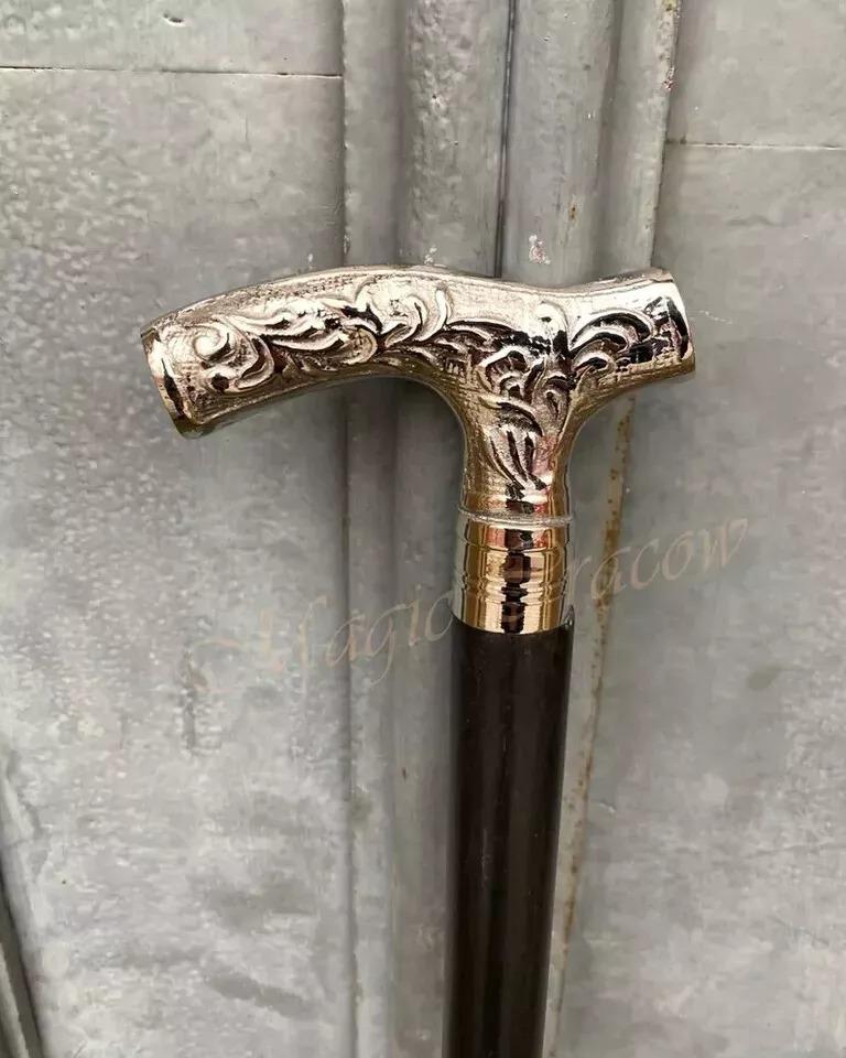 Antique Walking Stick, Wooden Cane, Classic Handle