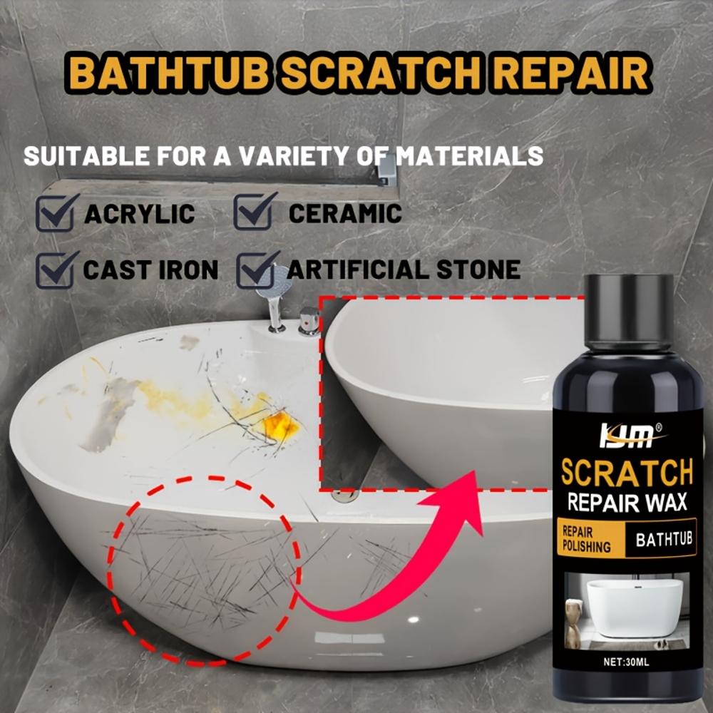 

KJM Многоцелевой воск для удаления царапин для ванн, туалетов, керамики, акрила, смолы и металла - Быстродействующее средство для удаления царапин и реставрации
