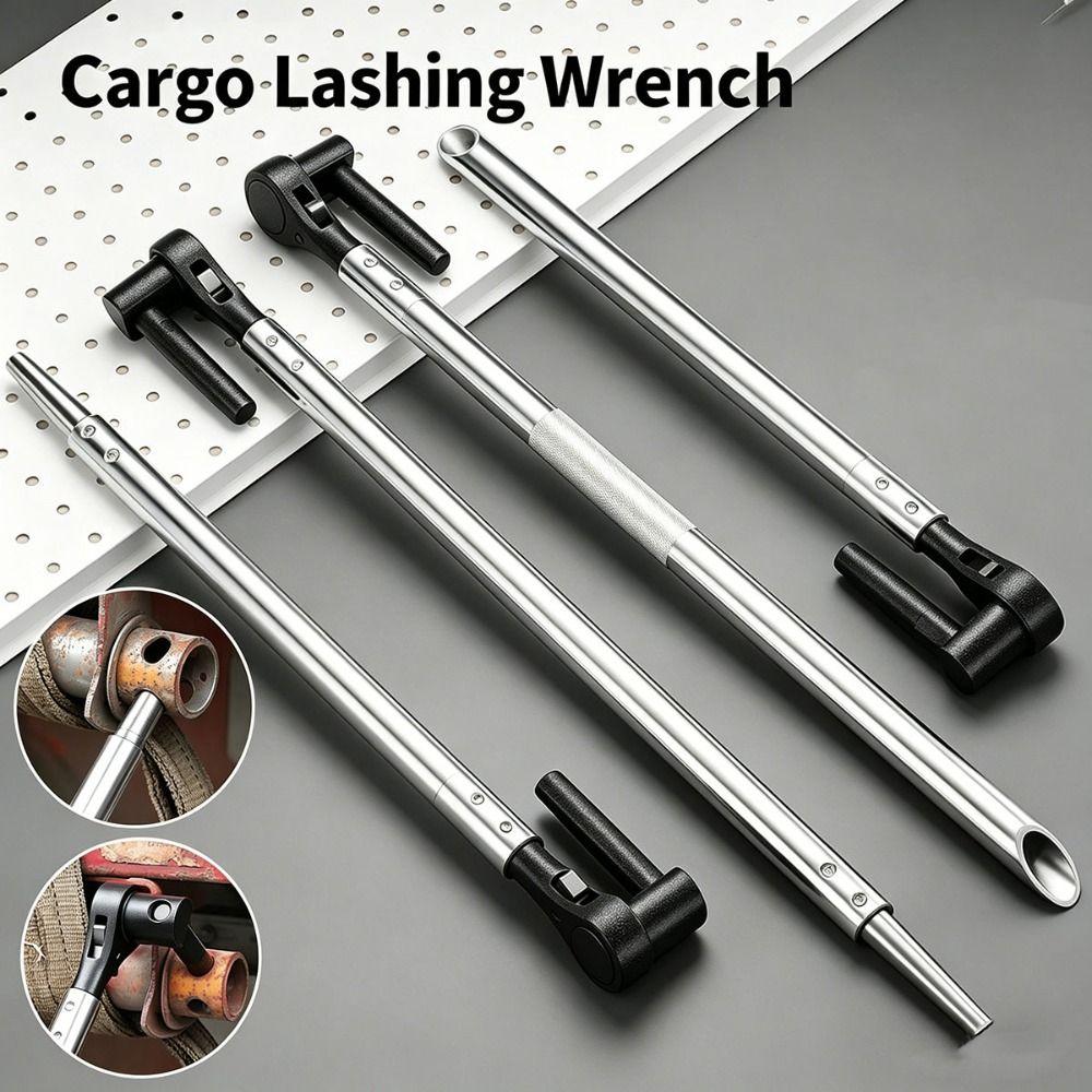 360 Degree Rotating Winch Bar Heavy Duty Strap Tensioner Tool Ratchet Wrench For Flatbed Trailer