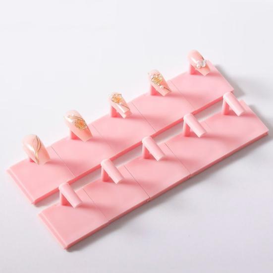 10Pcs Nail Practice Stand Fake Nail Tips Holder DIY Home Salon Nail Art Display Stand Beginner Manicure Painting Practice Base