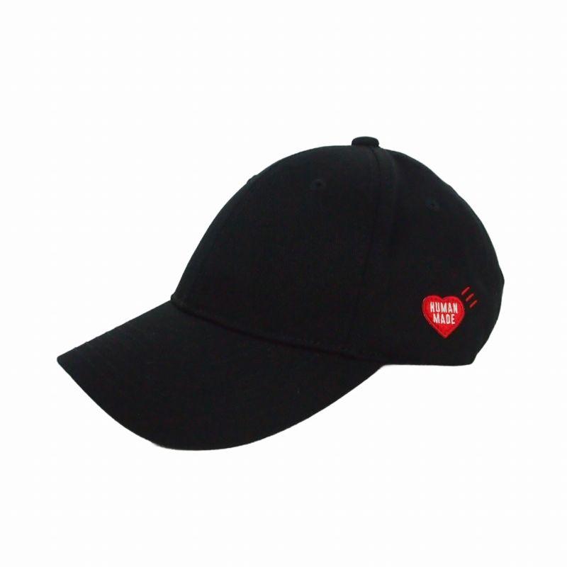 Used HUMAN MADE HEART BADGE 6PANEL TWILL CAP Heart Badge 6 Panel Twill Cap Hat Black Black HM31GD031