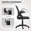 Breathable Mesh Office Chair, Ergonomic Swivel Chair with Folding Armrests and Lumbar Support, Black