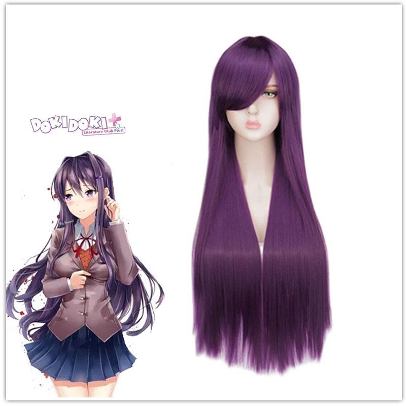 Long Synthetic Wig For Cosplay Anime Doki Doki Literature Club Yuri