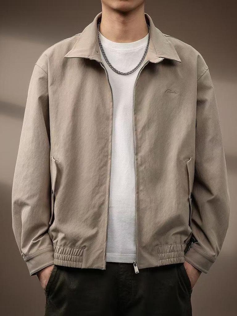 Heren Lente Retro Harrington Jas - Trendy, Losse Pasvorm, Kraag Werkkleding Stijl