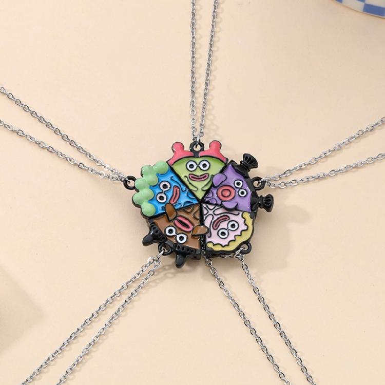 Cartoon Pizza Pendant Necklace for Women Girls, Magnetic Pendant Necklace