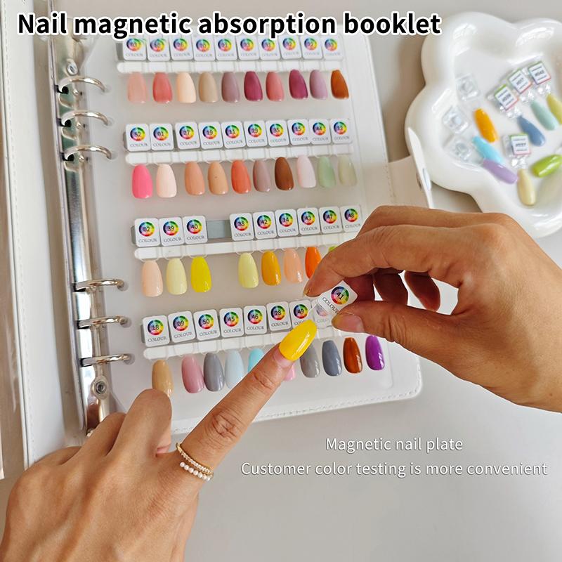 Organizzatore a Libro per Smalti Nail Art con Punta Magnetica Test Colori Manicure Libro di Conservazione Espositore Acrilico Grande per Lavori Campione Cartellino Colori