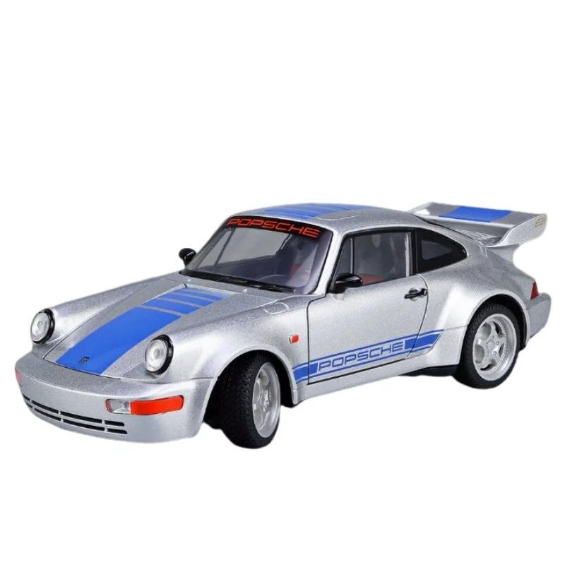 1/24 Ölçekli Porsche 964 Alaşım Araba Diecastlar ve Oyuncak Araçlar Araba Modeli Ses ve Işık Geri Çekmeli Araba Çocuklar İçin Oyuncaklar Hediyeler