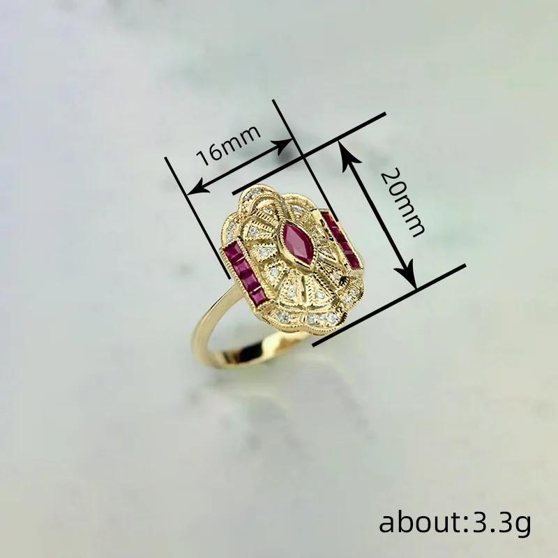 Women'S British Retro Horse Eye Palace Style Ring European American Design Accessory For Evening Banquet Dress Matching