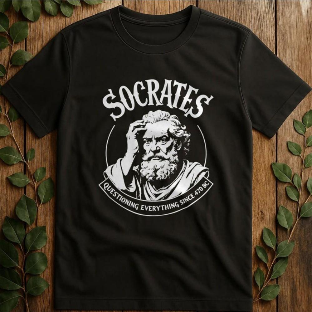 Unisexs Funny Socrates TShirt I Know That I Know Nothing Ancient Greek Philosopher Soft Cotton Tee Suitable for Philosophy Lovers S