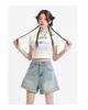 2024 Women's High Waist Slimming Rolled Edge Denim Shorts - Trendy European Style