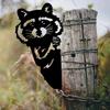 Raccoon Head Shape Iron Silhouette Cute Ornament For Outdoor Garden Fence Farm Craftwork Decor for Garden Party Décor