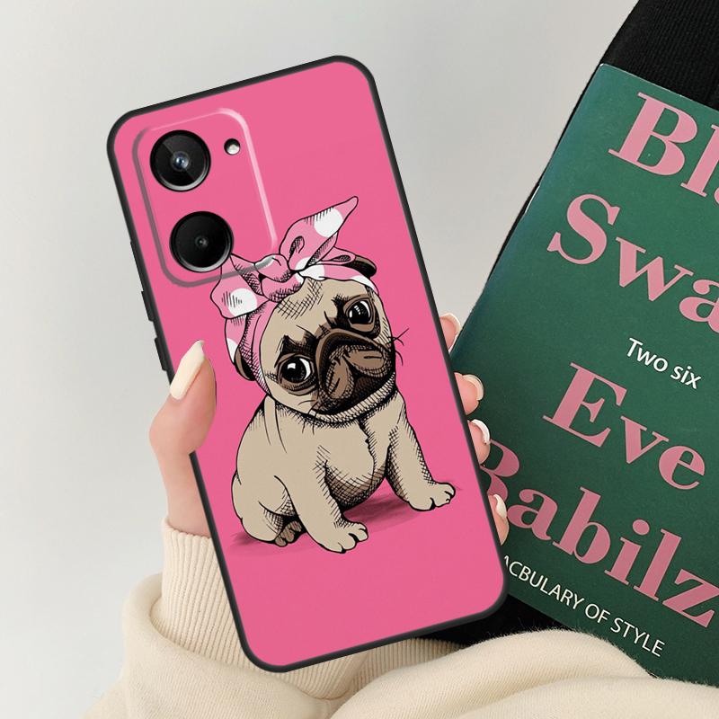 CUTE PUPPY PUG DOG MOPS For Realme 12 9 10 11 Pro Plus GT5 C67 C55 C53 C51 C35 C33 C30 C25s C21Y C11 GT Neo 5 Case