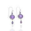 Handmade Amethyst Drop Earrings: 925 Sterling Silver Dangle Jewelry