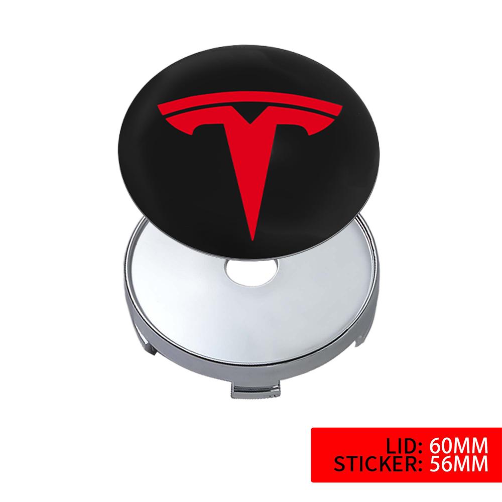 4pcs 56/60mm Car Wheel Center Cover Sticker Tire Hub Cap Badge Covers For Tesla Model 3 Model S Model X Model Y Coil Accessories