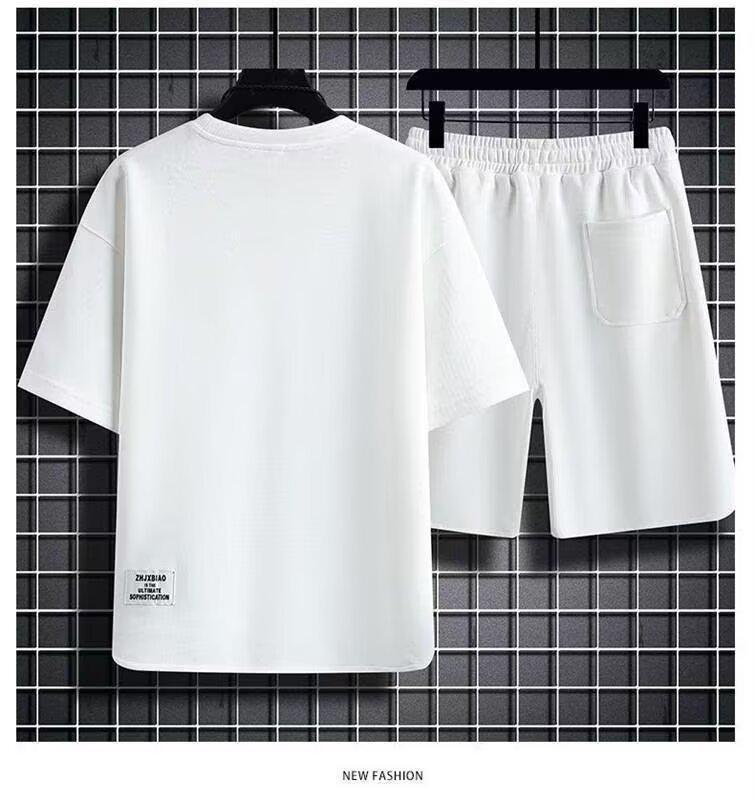 2024 Summer Men's Casual Sports Set: Trendy Short Sleeve T-shirt & Five-Point Shorts - Hong Kong Style