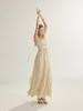 Sinseuden Of Ruffle Sleeveless Long Dress