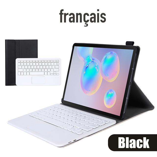 Wireless Bluetooth Touchpad Keyboard Case for Samsung Galaxy Tab A7 S6 Lite Leather Cover English Russian Spanish German French