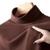 Men’s Double-Sided Fleece Long-Sleeve T-Shirt with Half-High Collar - Thickened Base Layer for Autumn/Winter