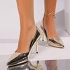 Fashion Autumn Luxury Gold Silver High Heels Pumps Offices Women Pointed Toe Thin Heeled High Heels 2024 New Woman Slip On Party Shoes