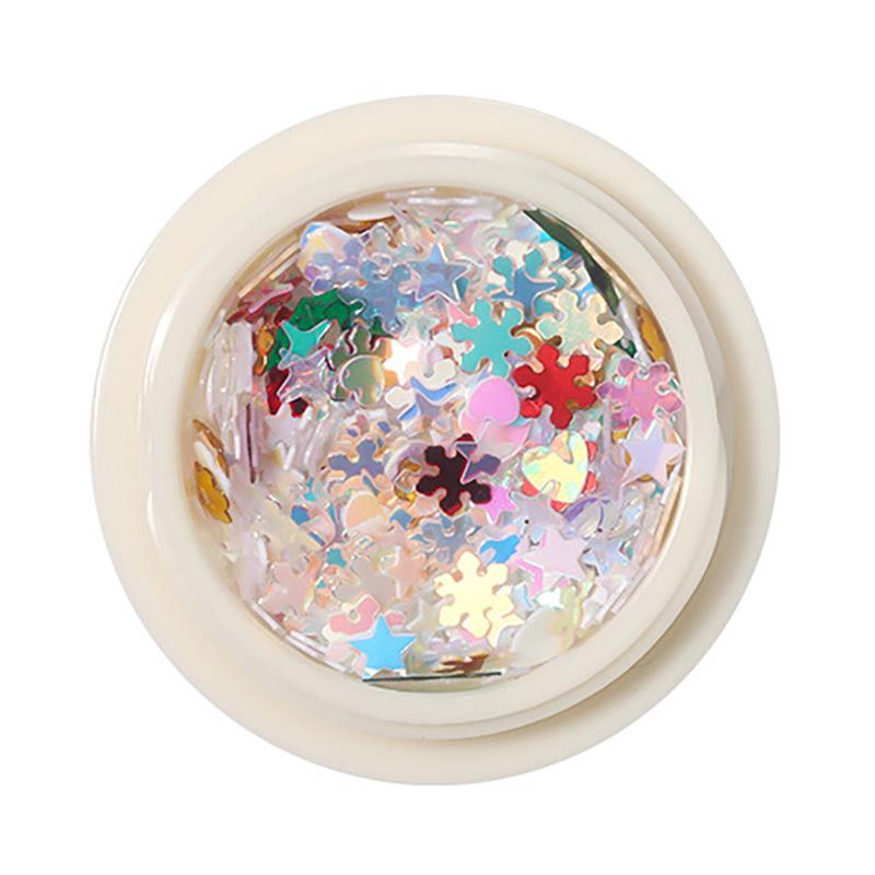 Christmas Gift Hollow Out Gold Nail Glitter Sequins Snow Flakes Mixed Design Decorations For Nails Art Pillette Nail Accessories