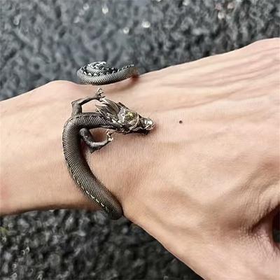Bracelet Retro Personality Niche Domineering High Sense Zodiac Dragon Opening Adjustable Bracelet